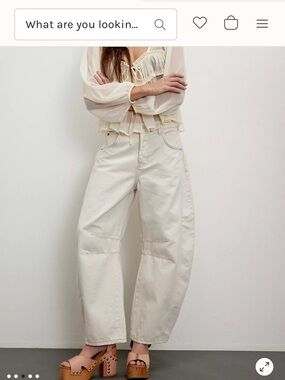 We The Free Cream Mid-Rise Barrel Jeans